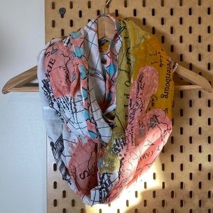 Urban Outfitters BDG Allover Map Print Lightweight Infinity Circle Scarf
